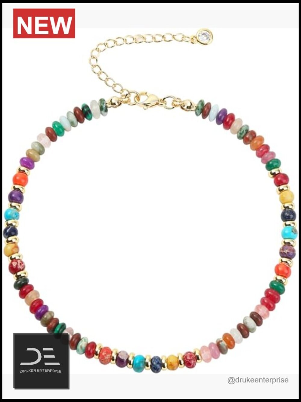 Handmade Natural Stone Beaded Anklet Bracelet Adjustable Waterproof Boho Summer
